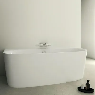 Produktbild von Ideal Standard Dea Wand-Körperform-Badewanne 180 x 80 cm, inkl. Ab- und Überlaufgarnitur mit Füllfunktion