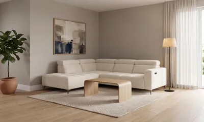 Obrázek produktu pro Ikona moderního komfortu: rohová pohovka „Velvet“, elektrická relaxační funkce, nastavitelné opěrky hlavy, USB port