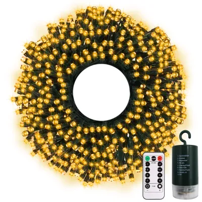 Lichterkette 20 m, 200 LEDs, batteriebetrieben, warmweiß, IP65