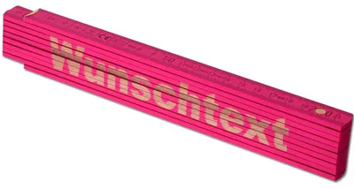 Produktbild von TE-Trend Zollstock Pink 2 Meter Maßstab Gliedermaßstab Laser Gravur Spruch Vatertag Muttertag Mama Geburtstag Wunschtext 20 Zeichen