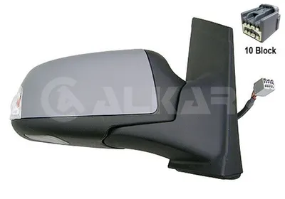 Produktbild von ALKAR 6154400 Außenspiegel Seitenspiegel Rechts für FORD Focus II Schrägheck (DA, HCP, DP) Beheizt Konvex Grundiert Elektrisch