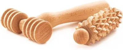 Produktbild von Holzmassagegerät für Schultern und Nacken - Massageroller für Entspannung, Anti-Aging und Stressabbau.