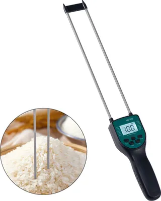 Produktbild von Miernik wilgotności siana, tester wilgotności bel siana, podwójny czujnik prętowy, wyświetlacz LCD z podświetleniem, transmisja głosowa, automatyczne wyłączanie dla ryżu, pszenicy, kukurydzy, jęczmienia, ryżu, sorgo, paszy granulowanej