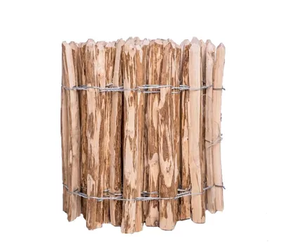 Produktbild von SEVICO 5m Staketenzaun 70cm x 5m mit Lattenabstand 7-8cm Zaunlatte Gartenzaun aus Haselnuss Natur STAHLKRAMPEN GRATIS V33 7-8