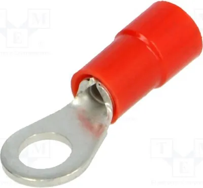 Produktbild von 10x Kabelschuh: Ring Ø: 4,3mm 0,25÷1,5mm2 M4 Klemmverbindung rot BM 00119 Isoliert