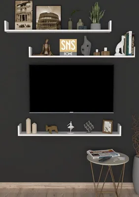 Image de Ensemble d'étagères murales SNS Home, 3 pièces, 120 x 15 x 12 cm, blanc