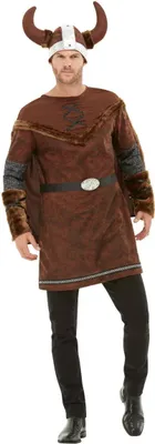 A man wearing a Viking costume.