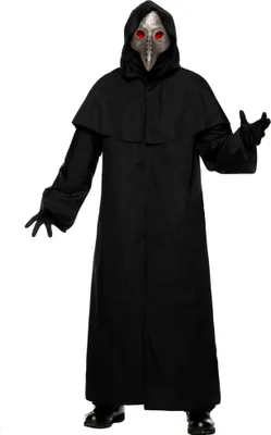 Produktbild von Hexer Robe mit Kapuze - Halloween Zauberer Vampir Größe: XXL