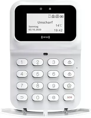 Produktbild von Alarmanlagensteuerung SP110, 433 MHz, weiß, 2 x 14 x 14 cm