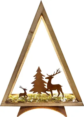Produktbild von Badeko Holzbaum mit LED Beleuchtung 76 x 60 x 15 cm rostbraun
