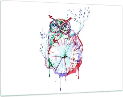 Produktbild von Bilder auf glas - Eule intelligent Geschöpf Kinder - 120x80cm - Glasbilder - Wandbilder - Kunstdruck - zum Aufhängen bereit - Wanddekoration aus Glas - Glas Bilder - Wandbild auf Glas - GAA120x80-2984