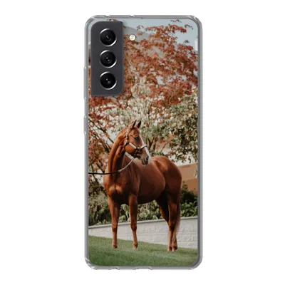 Produktbild von MuchoWow® Handyhülle Schutzhülle Hülle für Samsung Galaxy S21 FE Pferd - Baum - Halfter Silikon Softcase Handy Hülle - Mobiltelefonhülle