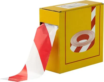 Produktbild von Absperrband 500 m rot/weiß