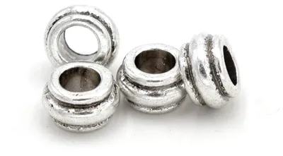 Produktbild von Vintageparts Großlochperlen Tibetsilber antik silber 12 mm