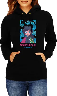 Produktbild von Damen Kapuzenpullover Japan Anime Manga Demon Anime Slayer Giyu Tomioka Hashira, Lady S / Schwarz