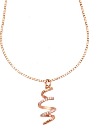 Produktbild von Collier echt Silber 925 rose' vergoldet mit Anhänger Spirale