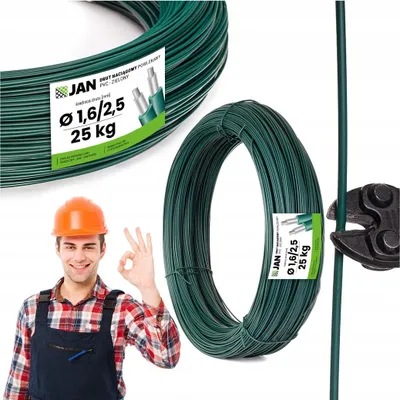 Produktbild von Spanndraht Draht - Draht Beschichtet - Grün - 1,6/2,5mm - 25kg – 1250m – Korrosionsbeständig