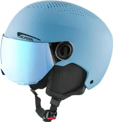 Produktbild von Alpina ZUPO VISOR Q-LITE Kinder Skihelm Snowboardhelm Visierhelm smoke-blue matt 48-52