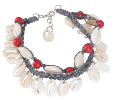 Produktbild von Perlenarmband, Muschel Makramee Armband - Modell 4, Mehrfarbig, Baumwollfäden,Muscheln, Armreifen & Armbänder Modeschmuck