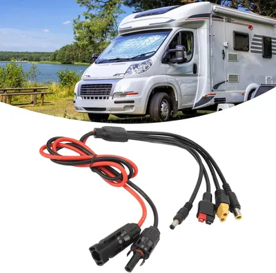Produktbild von Solar Anderson-Verlängerungskabel – 4-in-1: MC4-Anschluss zu Anderson/DC5521/DC7909/XT60-Anschlüssen – Solarpanels für Wohnmobile