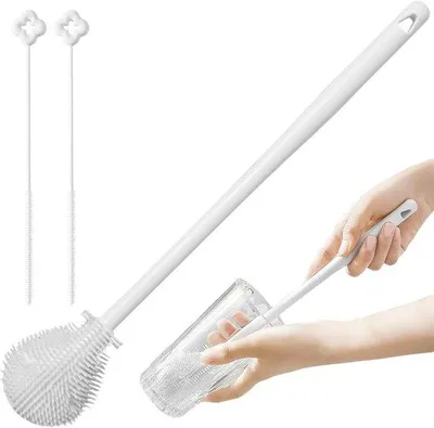 Productafbeelding van Borstels en flessenborstelset, glasflesreiniger, flessenborstel, voor het wassen van rietjes