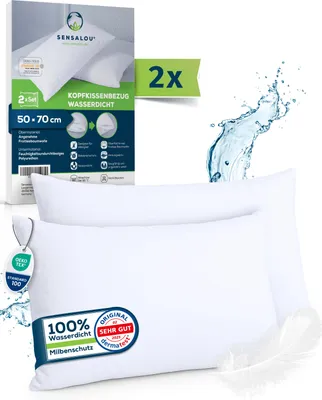 Produktbild von Sensalou Kopfkissenbezug wasserdicht 50x70 cm - 2er Pack