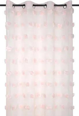 Immagine prodotto di Tenda POMPINOU rosa cipria, con pompon, 135 x 260 cm
