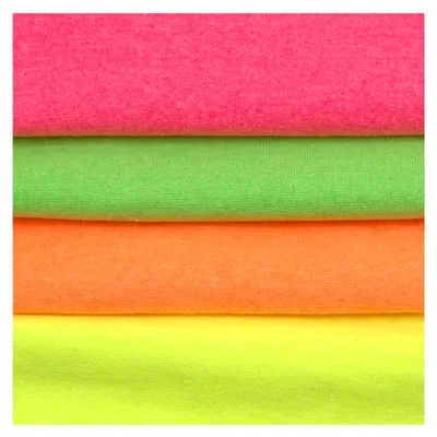 Produktbild von Bündchenstoff aus Baumwoll-Mix - Schlauchware - Meterware, Farbe Neon-Gelb -  Standard 100 - zum Nähen von Sweatshirts, Kleidern und mehr