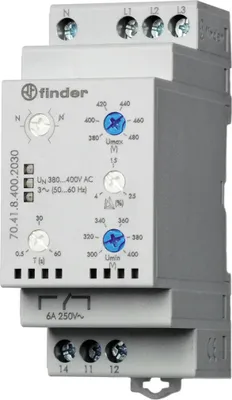 Produktbild von Finder 3-Phasen-Netzüberwachung 70.41.8.400.2030 1W 6A 380-415VAC