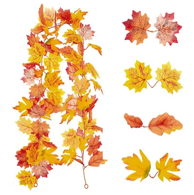 Künstliche Ahornblatt-Girlande, Herbstdekoration, 1,7 m