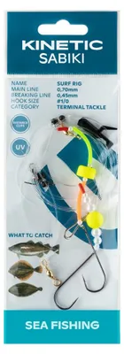 Produktbild von Kinetic Sabiki Surf #1/0 Yellow/Pearl Plattfisch Scholle Flunder Vorfach Rig system