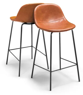 Immagine prodotto di BRISTOL - Coppia di sgabelli di design in leatherette cuoio
