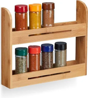 Immagine prodotto di Scaffale per spezie in legno marrone