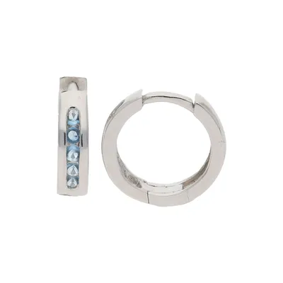 Produktbild von Creolen Silber 925 Zirkonia hellblau JL10-06-2722 JuwelmaLux