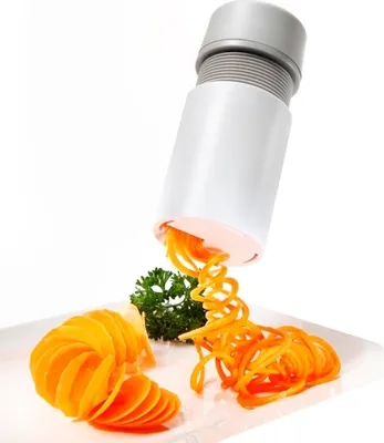 Image de Coupe-légumes en lamelles et en spirale Gsd « Veggie » blanc/gris