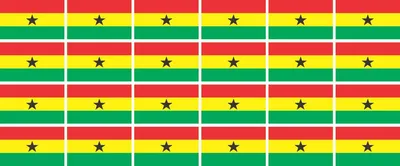 Produktbild von Mini Aufkleber Set - Pack glatt - 33x20mm - selbstklebender Sticker - Fahne - Ghana - Flagge / Banner / Standarte fürs Auto, Büro, zu Hause und die Schule - 24 Stück