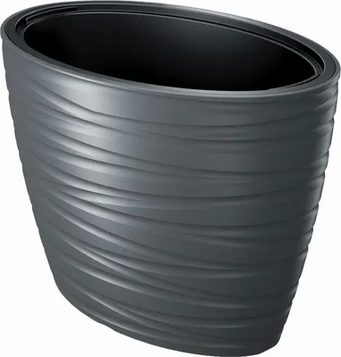 Zdjęcie produktu dla Maze doniczka 2w1 z doniczką odporna na warunki atmosferyczne owalna 42,3cm wysokość tworzywo sztuczne antracyt
