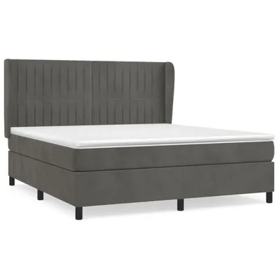 Immagine prodotto di vidaXL Letto a molle con materasso grigio scuro 160x200 cm in velluto