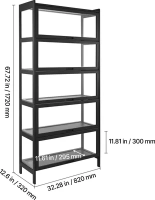 Immagine prodotto di Vetrina da collezione VEVOR Vetrina a 5 piani, altezza 172 cm, vetrina autoportante con struttura in legno naturale (portata 9,07 kg per strato), libreria a ripiani in piedi per ufficio sala giochi soggiorno