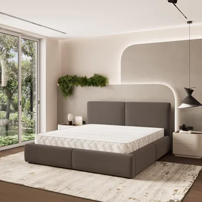 Produktbild von Masseno Polsterbett FELURO 140x200 cm, Polsterbett mit Bettkästen -Braun, SORO 28
