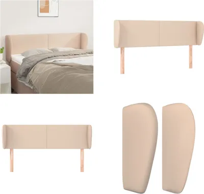 Produktbild von vidaXL Kopfteil mit Ohren Cappuccino Braun 147x23x78/88 cm Kunstleder - Kopfteil - Kopfteile - Bett-Kopfteil - Bettkopfteil