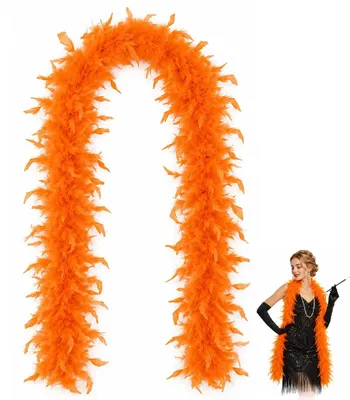 Federboa, 180 cm, orange, 60 g, für Feste & Dekoration