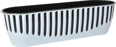 Produktbild von 1+1 Balkonblumenbox Piano in Weiß und Schwarz, UV-beständige Fensterbank-Pflanzenkästen mit Drainage, 51 cm