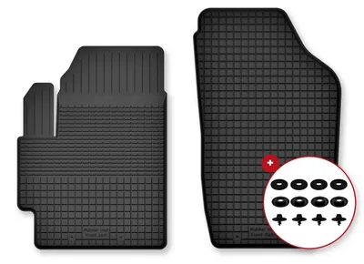Produktbild von Gummi-Fußmatten Vorne für Hyundai i20 I 2008-2014 (Schrägheck) – 2-tlg, Schwarz, Semi-Universal, angepasst – Wielganizator Semi-Universal