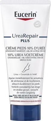 Produktbild von Eucerin UreaRepair PLUS 10% Urea, Fußcreme, Heilung, 100 ml, Tube, Aqua, Urea, Glycerin, Cetearyl Alcohol, Caprylic-Capric-Triglyceride, Glyceryl Stearate,..., 1 Stück(e)