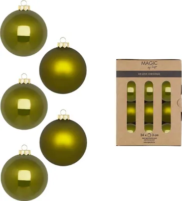 Produktbild von Weihnachtskugeln Glas 3cm 24 Stück - Green Olives