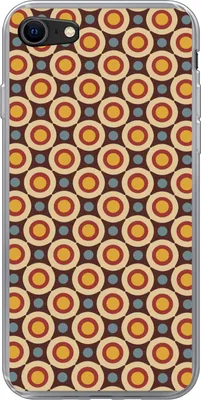 Produktbild von MuchoWow® Handyhülle Schutzhülle Hülle für Telefoonhoesje iPhone 8 Retro - Vintage - Design - Kreis Silikon Softcase Handy Hülle - Schutzhaube