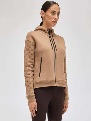 Produktbild von Cavalleria Toscana Hoodie Damen CT Orbit Flock Full Zip HW 2023 Cacao XS