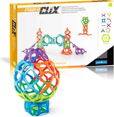 Obrázok produktu pre Magnetická stavebnice GuideCraft – sada PowerClix Organics (100 dielov) 716243094330