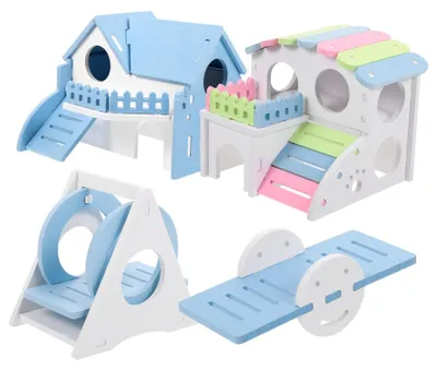 Produktbild von Hamsterhaus mit Leiter und Spielmöglichkeiten für kleine Haustiere